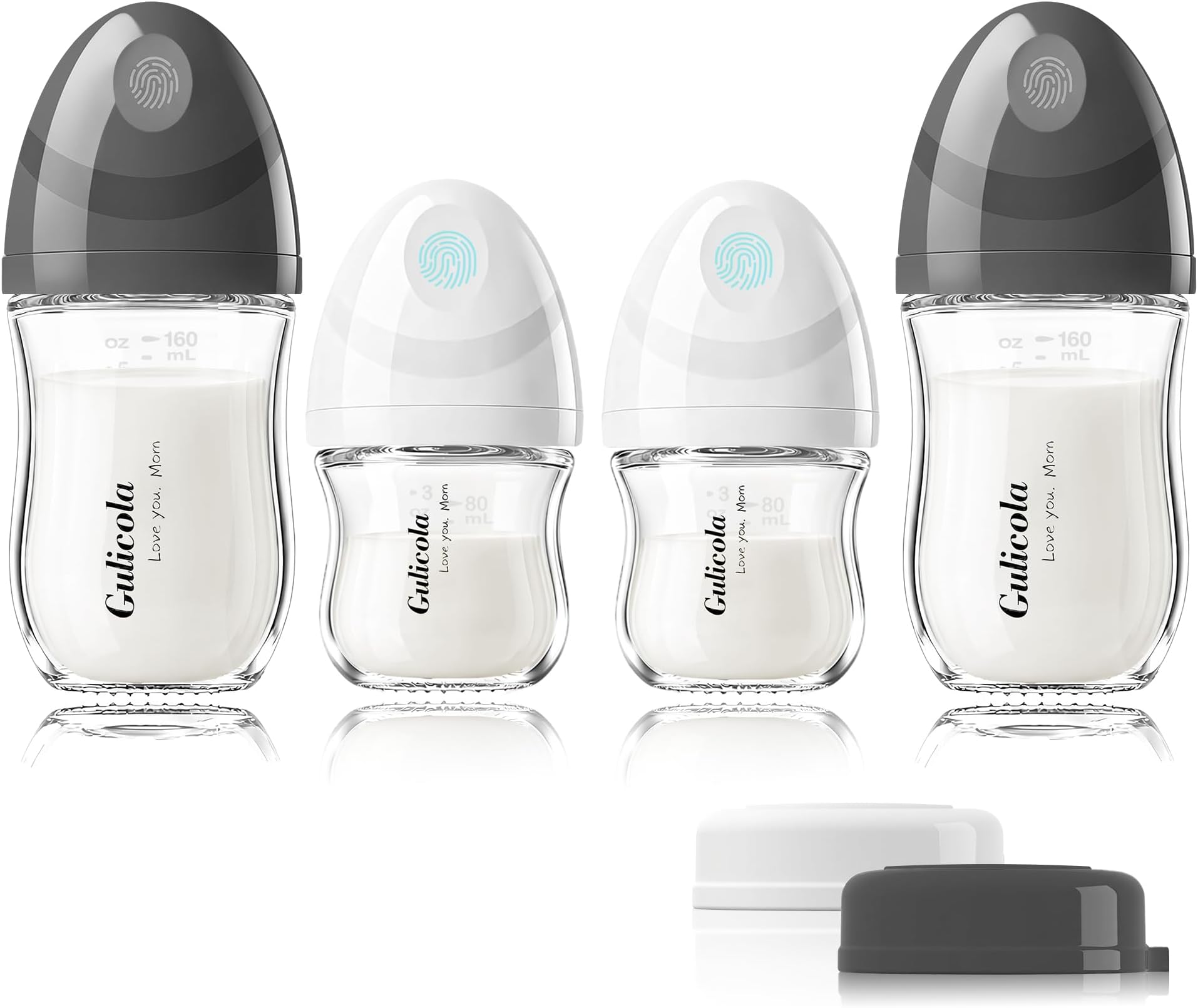 Baby Glass Bottles (Gift Set 4 pcs, Classic)