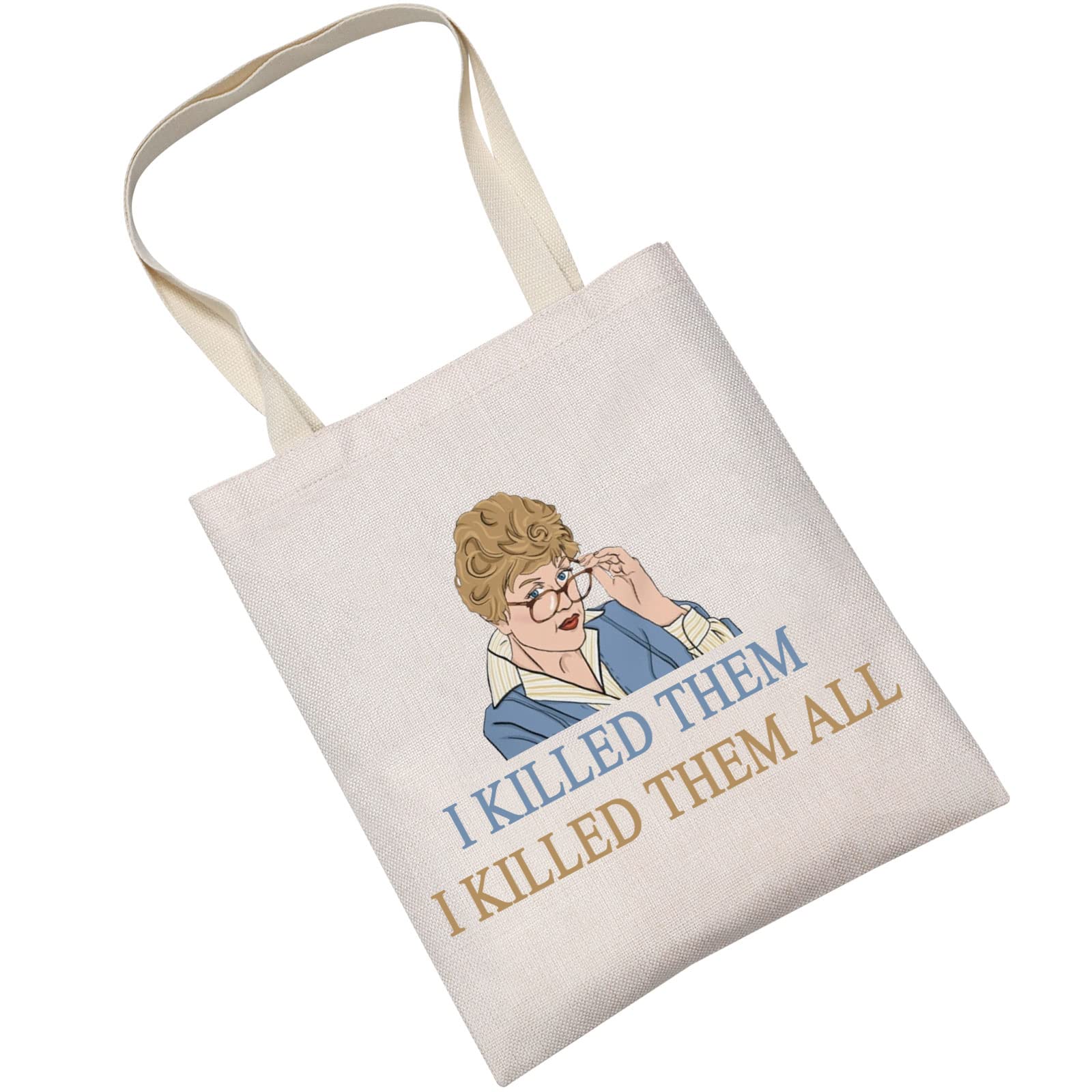 LEVLO Jessica Fletcher Fans Cosmetic Make Up Bag TV Murder Mystery Series Gift I Killed Them I Killed Them All Makeup Zipper Pouch Bag For Friend Family, Killed Them Tote