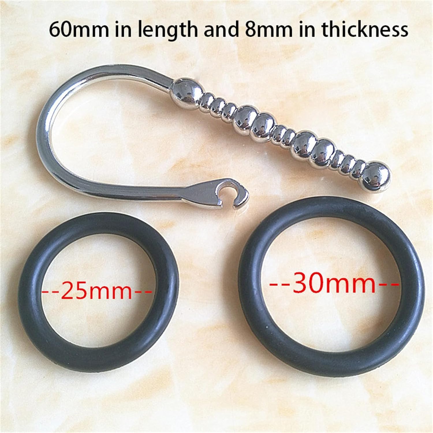Smooth Metal Male Masturbation Stimulation Multi Beads Urethral Plug Restraint Silicone Penis Ring Male Exercise Urethral Sound Urethral Sex Toy