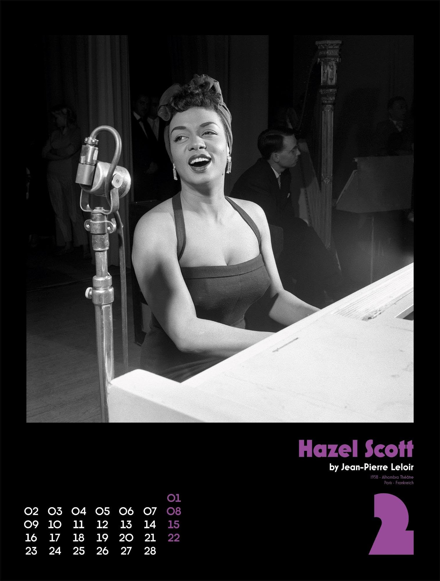 Jazz Kalender 2026 | Stilvoller Musik-Kalender im großen Hochformat (50x66 cm) | Schwarz-weiß-Fotos von Jean-Pierre Leloir für Musikfans