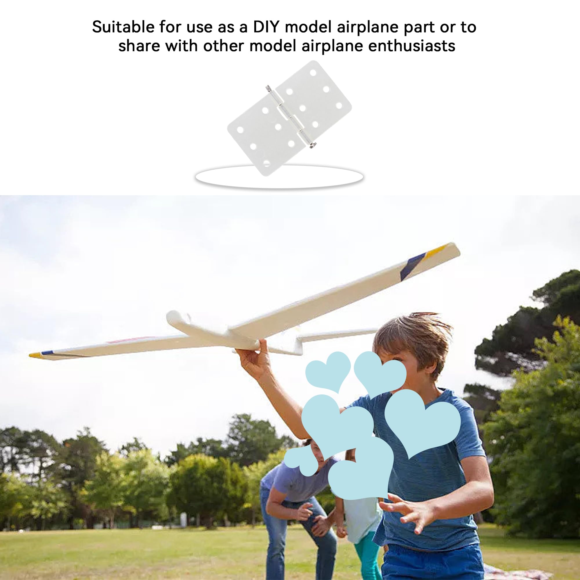 Mxfans 100pieces Pinned Nylon Hinges W0.63 and L1.1 RC Airplane Aircraft Parts