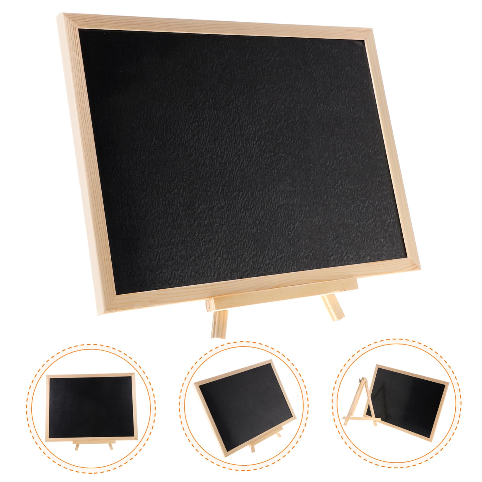 Kreidetafel Memotafel aus Korkholz mit Ständer Schwarz zum Beschriften mit Kreide für Geschäft und Hochzeit