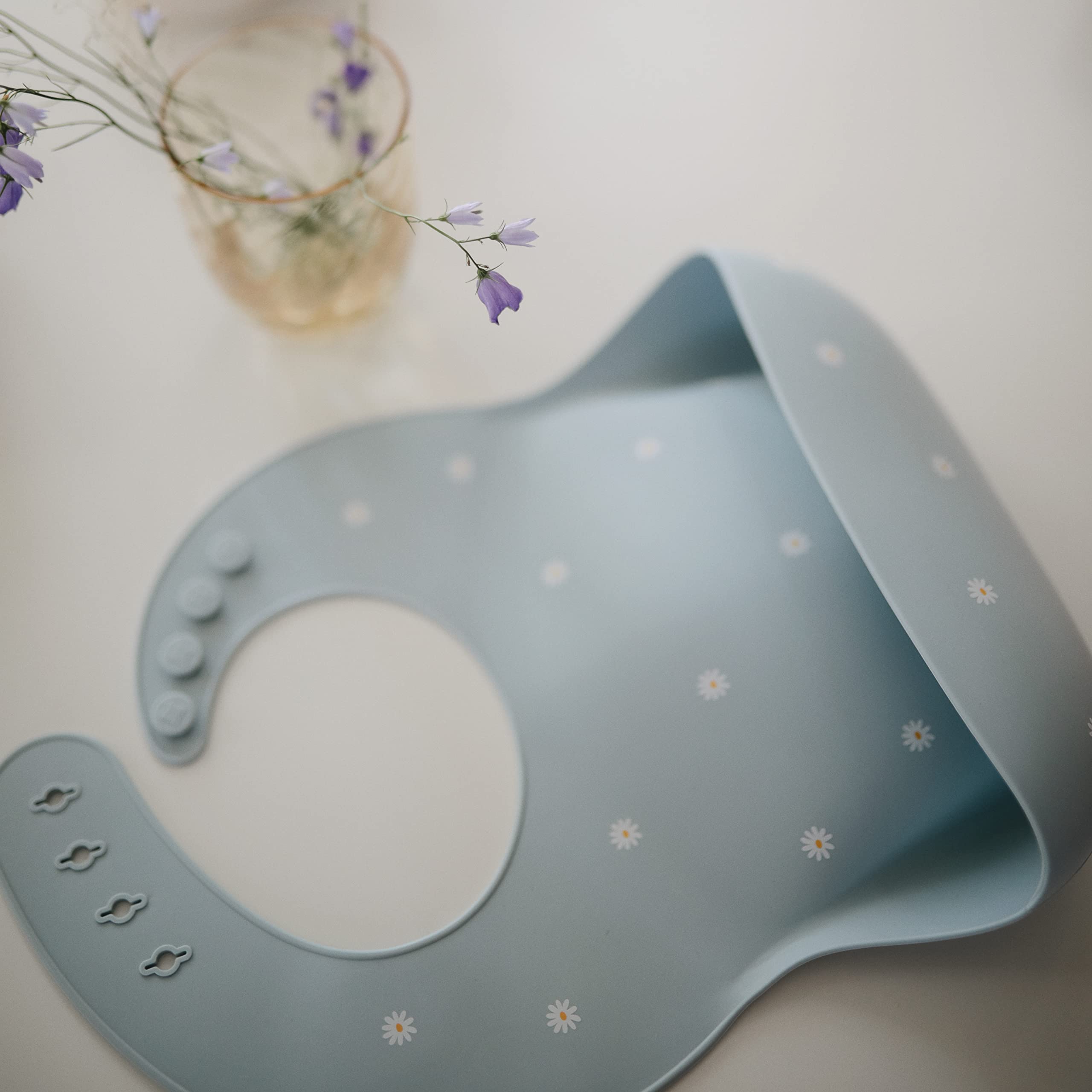 mushie Silicone Baby Bib | Adjustable Waterproof Bibs | Easy Wipe Bibs | 4 Adjustable Sizes with Deep Front Pockets | 100% BPA & Phthalate Free - 5