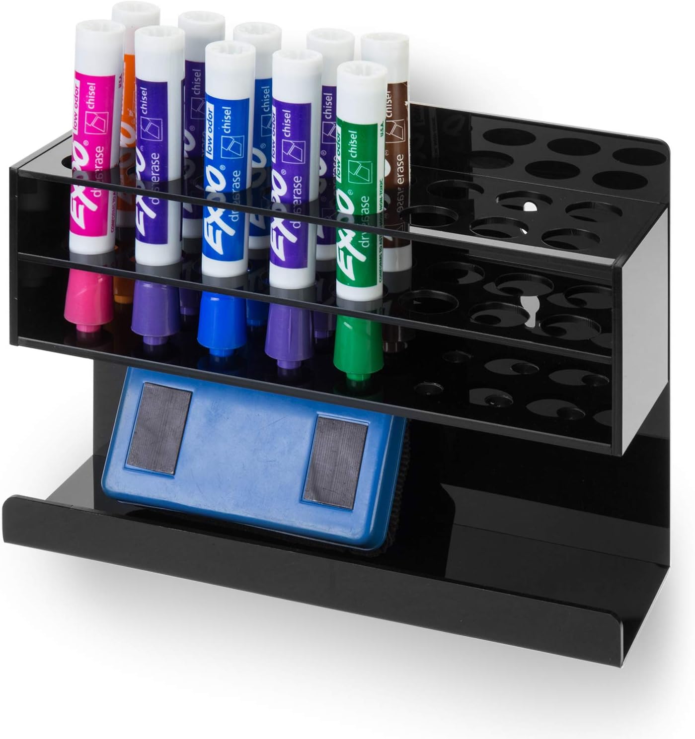 MyGift Wall Mounted Premium Black Acrylic Dry Erase Marker