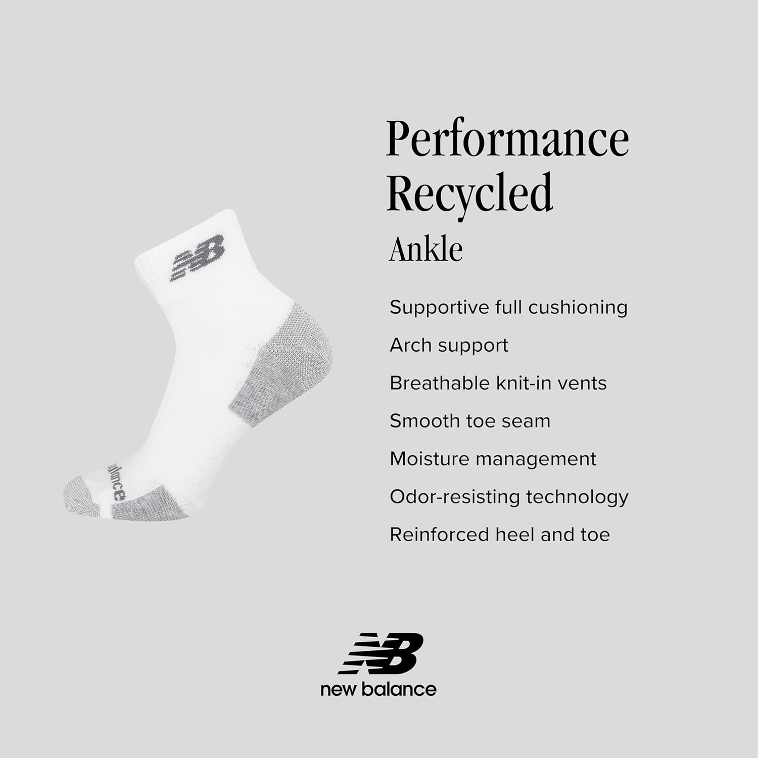 New Balance Unisex Adult Performance Recycled Ankle Socks (6-Pack) - Image 6