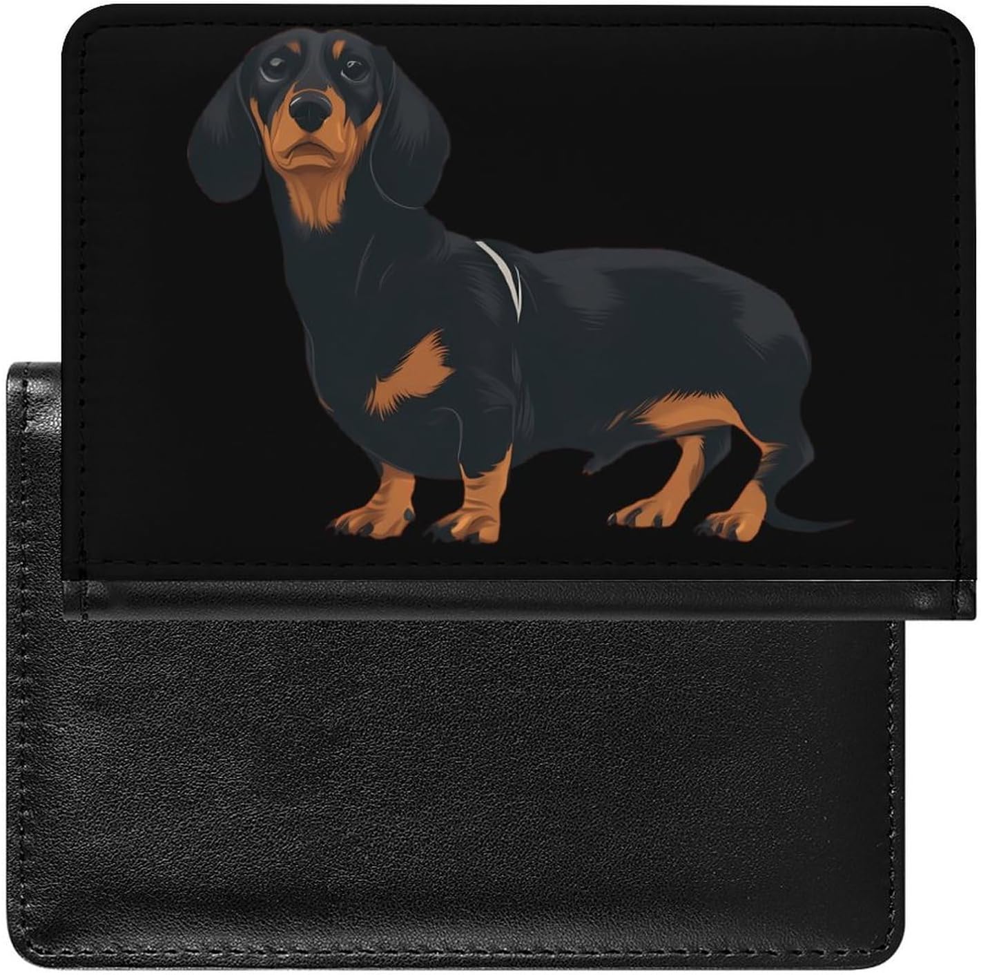Dachshund Dog Passport Holder Cover Wallet with Card Slot Travel Accessories Documents Organizer Protector