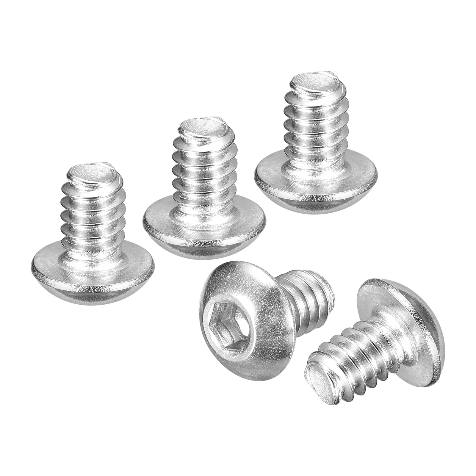 DTGN #10-24x1/4" Button Head Socket Cap Screws - 75Pack - Good for Road Bicycle, Mountain Bike, Auto, Motorcycle - 304 Stainless Steel Whitewashed - Hex Socket Drive Fasteners — image 1