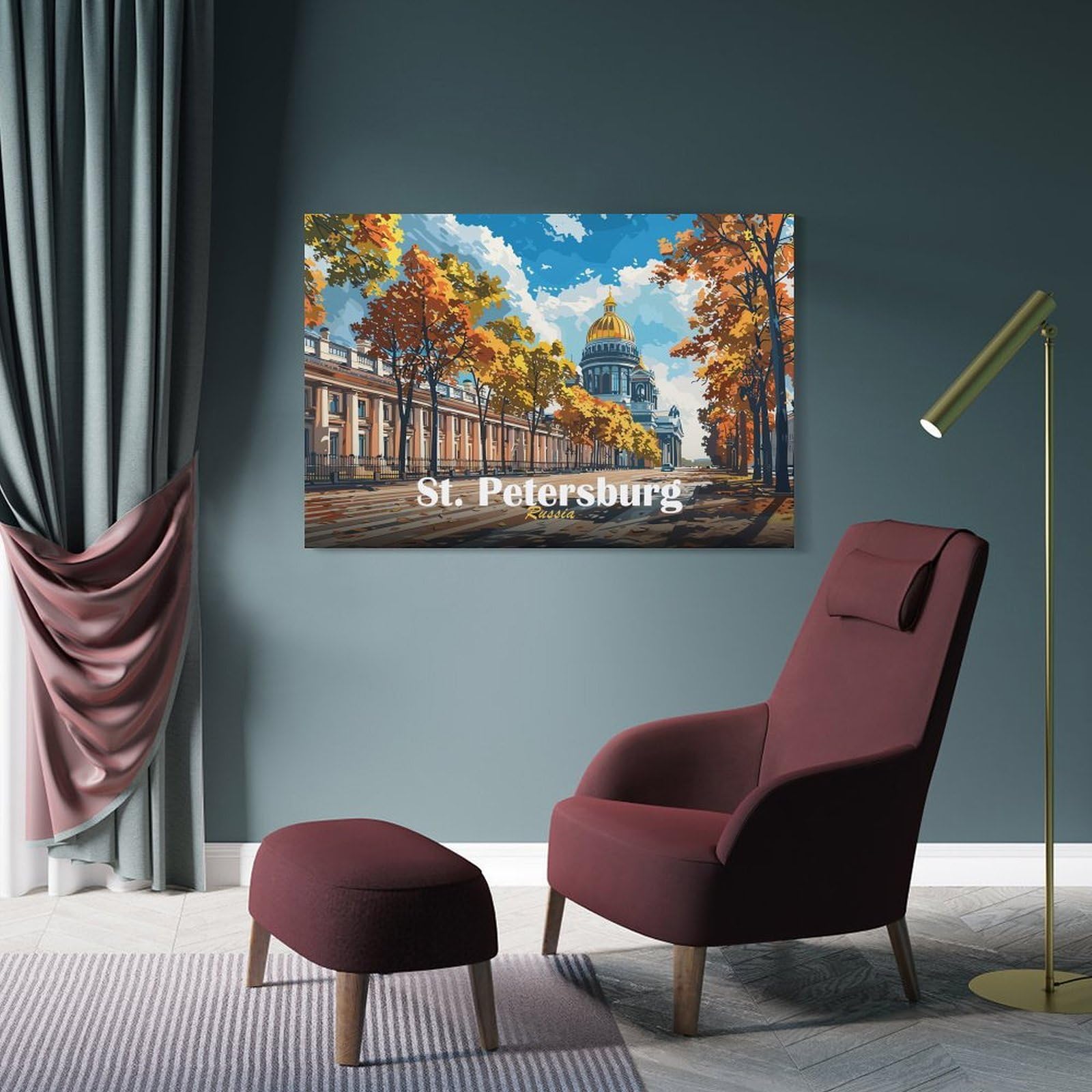 Junmoney St. Petersburg Cityscape Canvas Wall Decor, 16x24inch(40x60cm), for Wall Displays, Bedrooms Or Room Updates, Wall Decor Suited to Curated Displays