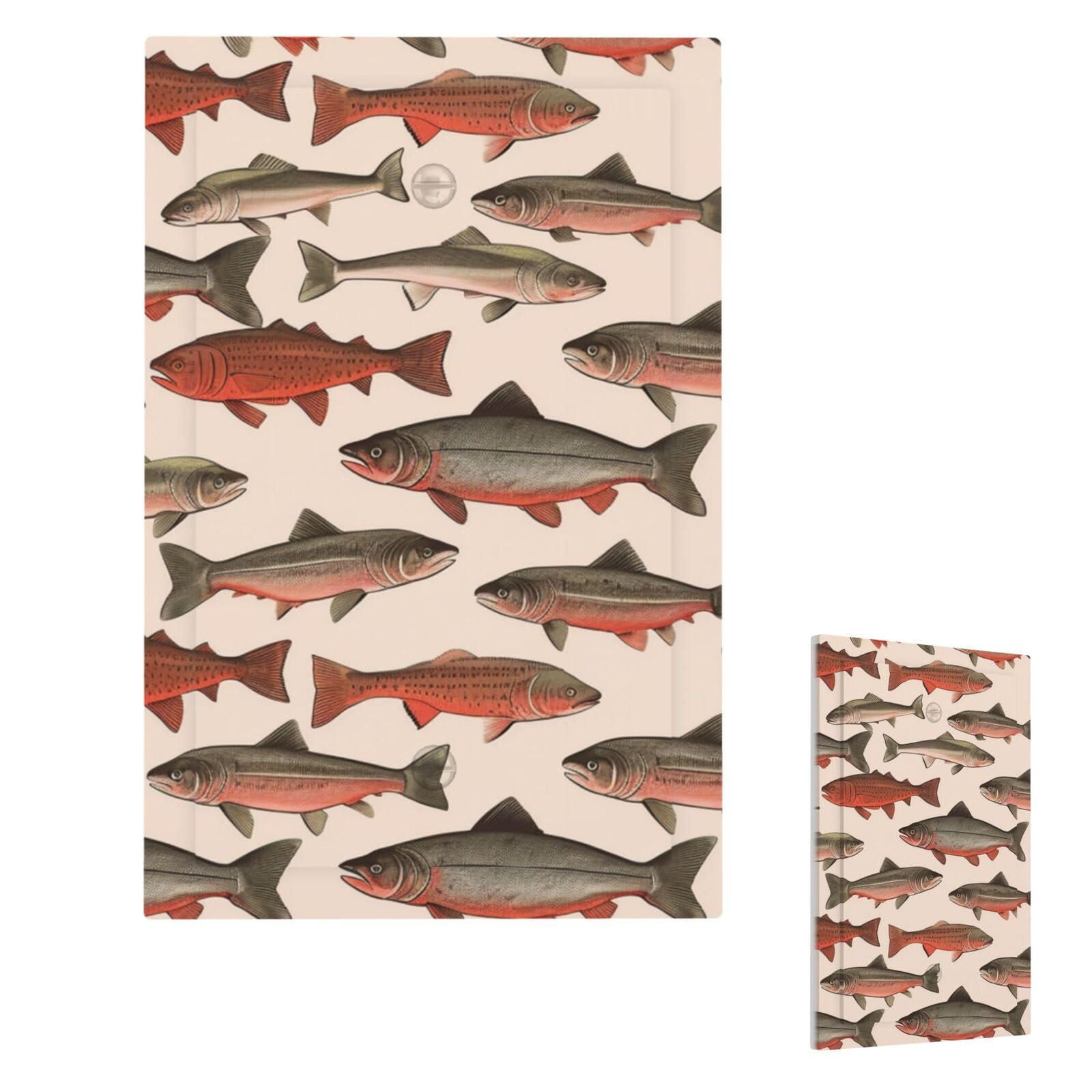 Fekiloot Single Blank Salmon Wall Plate Cover Modern Decorative 1 Gang Light Switch Cover Unbreakable Receptacle Outlet Covers For Living Room Bedroom Home Decor