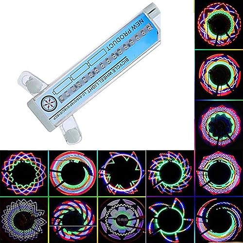 Luz de rueda de bicicleta, luces de rueda de neumáticos de bicicleta, 32 luces LED de flash con radios, 32 patrones diferentes, cambio de luces de