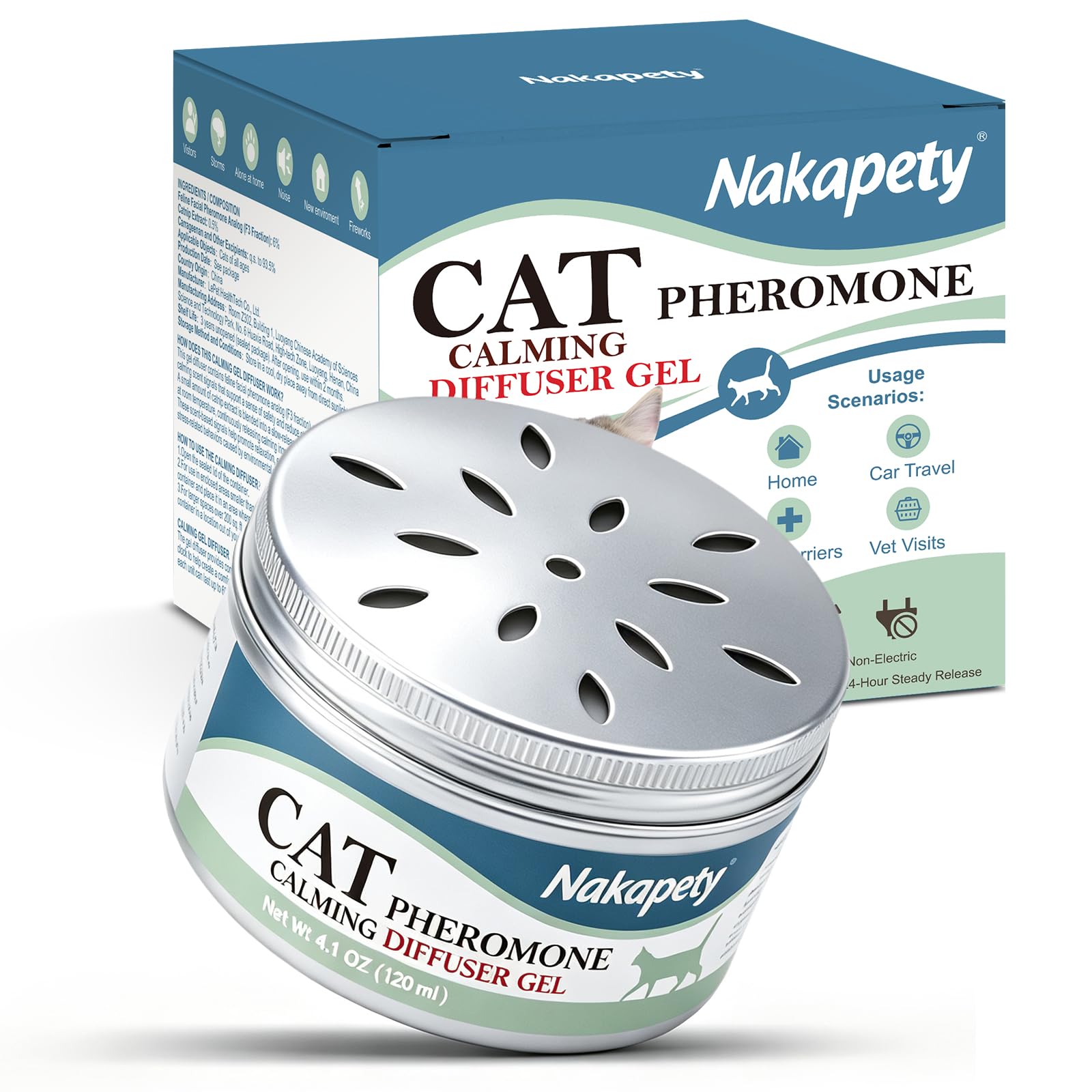 Gel Difusor de Feromonas para Gatos, Calmante, Sin Electricidad, 120 ml