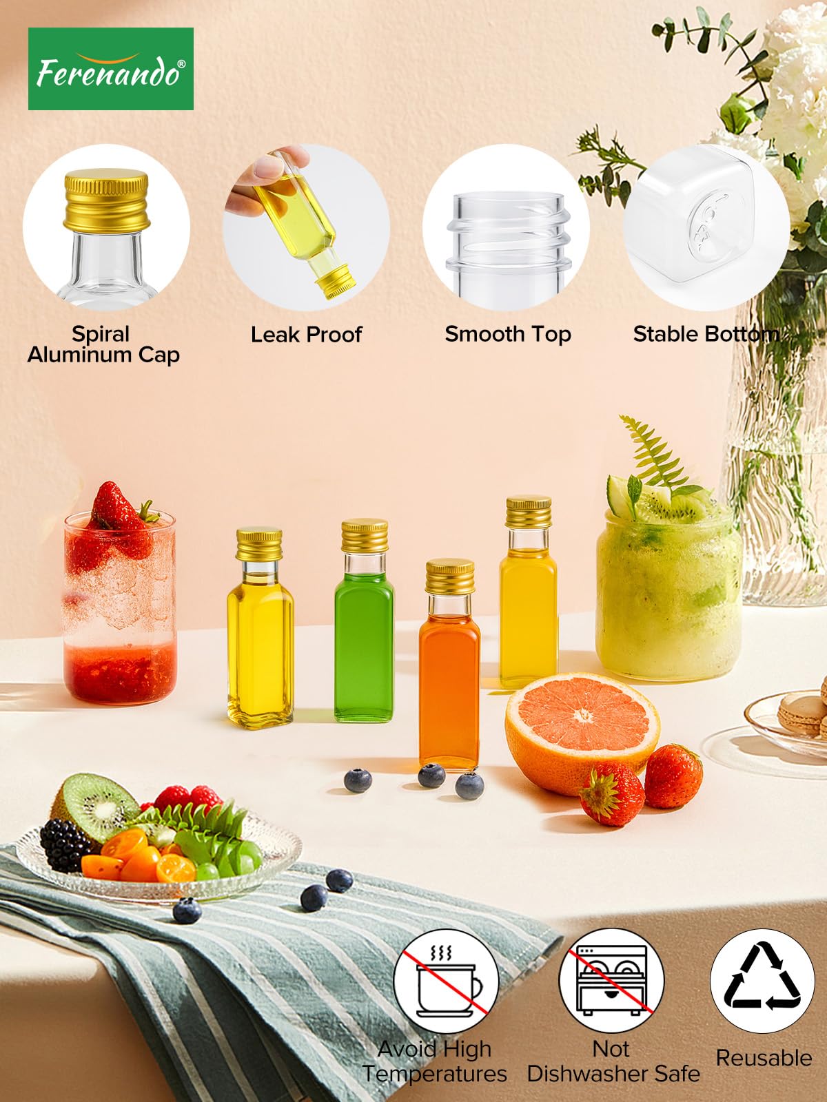54 Pezzi Mini Bottiglie per Liquore 25ml, Mini Bottiglie Alcolici di Plastica Riutilizzabili, Bottigliette Liquore Mignon Vuote con Tappi a Vite, Etichette e Funnel per Matrimoni Feste