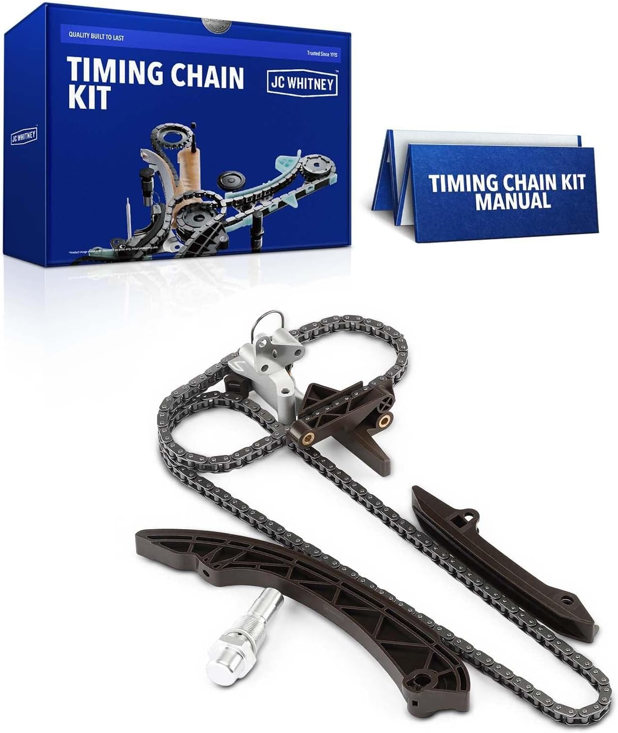 JC Whitney JFBAJCWTCK00070 Engine Timing Chain Kit with Tensioner - Fits DOHC L6 2.5L 2.8L 3.0L 3.2L 2.0L, L4 1.9L - Compatible with BMW X5, 323Ci, 323i, 325Ci, 325i, 325xi, 328Ci, 328i, 525i, 528i