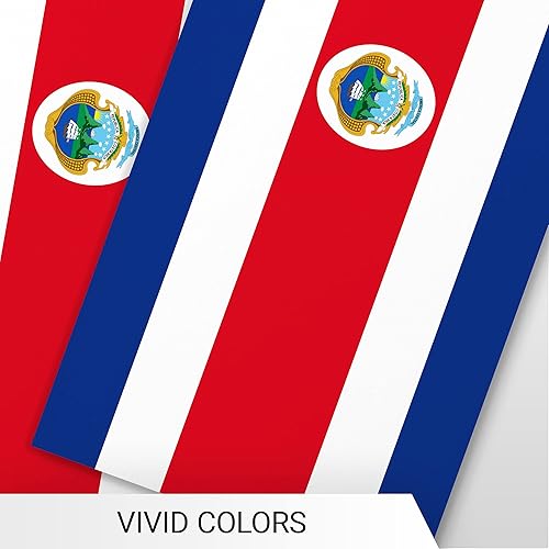 Miniatura 6 de G128 Bandera costarricense de Costa Rica | Bandera de 8.2 x 5.5 pulgadas, cuerda completa de 33 pies | Poliéster 150D impreso, decoraciones para