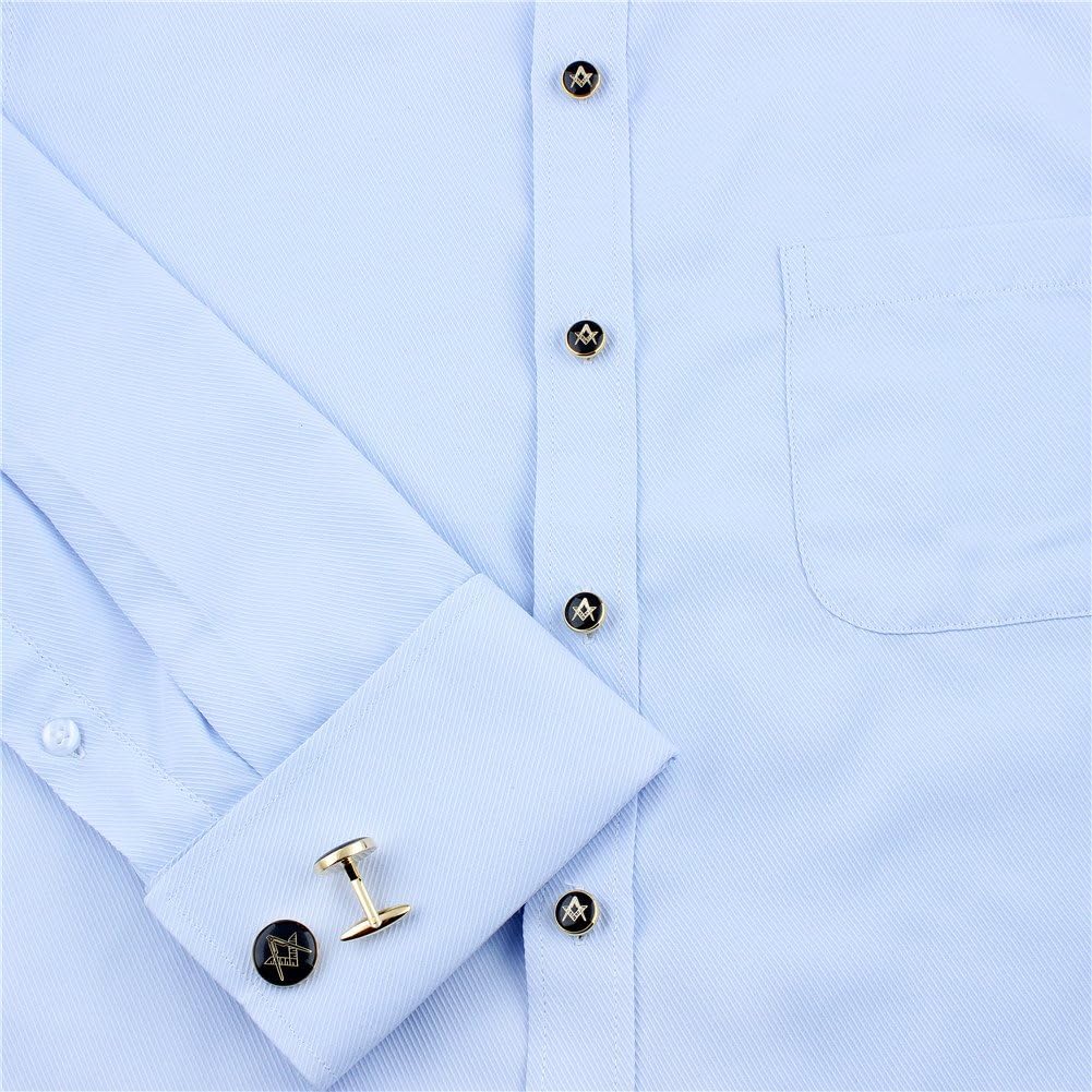 Freemason Masonic Cufflinks and Tuxedo Studs Set in Gift Box, Easy to Wear, Gifts or Jewelry for Men, Wedding Accessories.