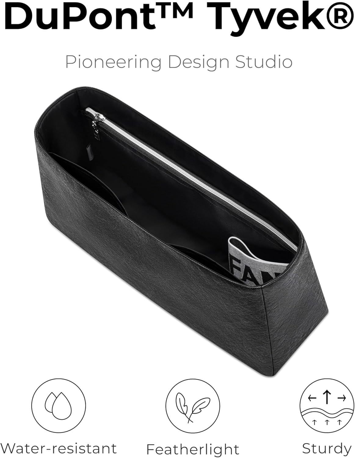 Purse Organizer Insert for The Row Astra Bowling Bag, Custom Fit Inside Premium Lightweight Water Resistant Handbag Insert with Zipper(Matte Black)