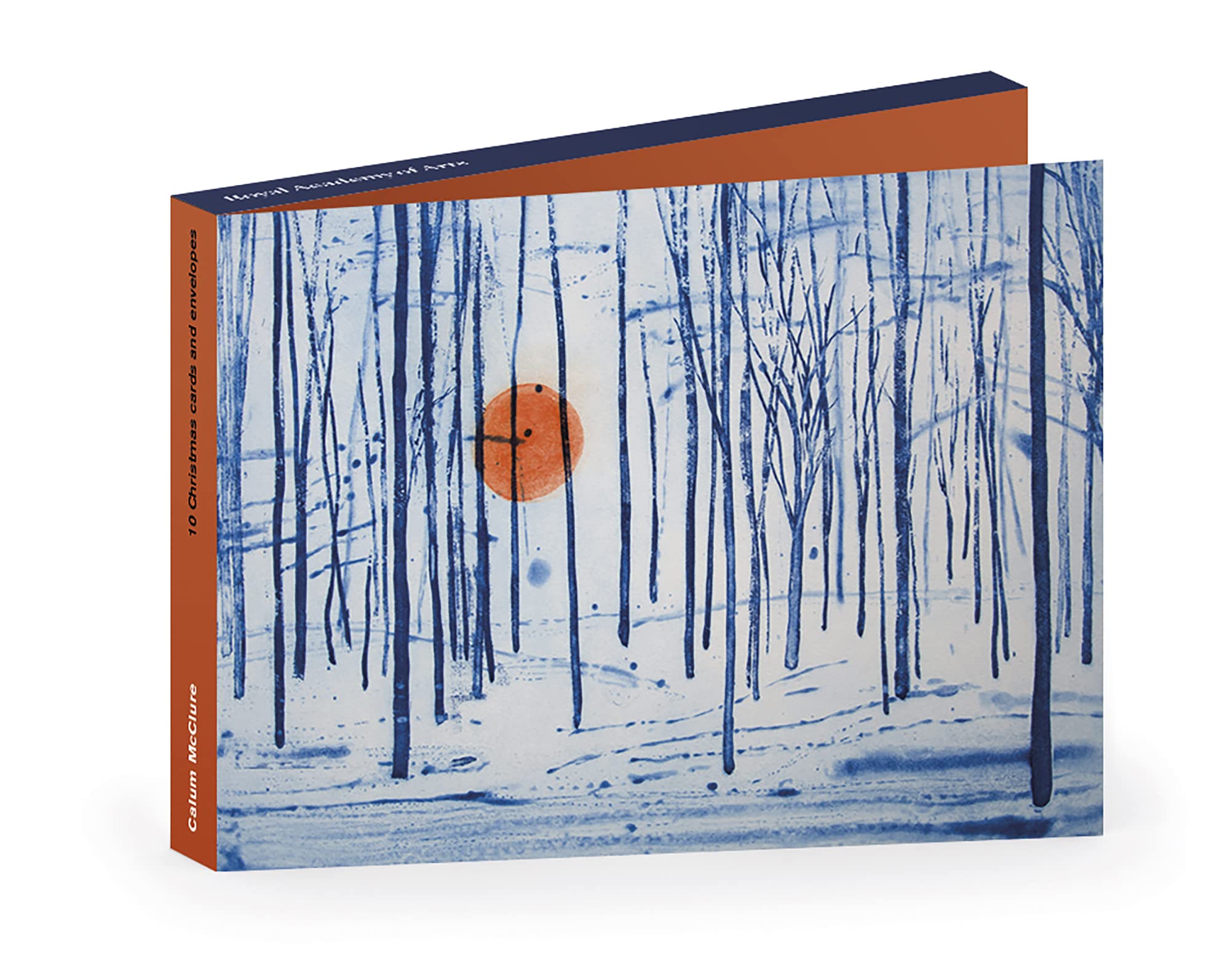 Royal Academy of Arts Calum McClure Winter Sun Pack of 10 Christmas Cards (17 x12cm), White, Blue, Orange, Red