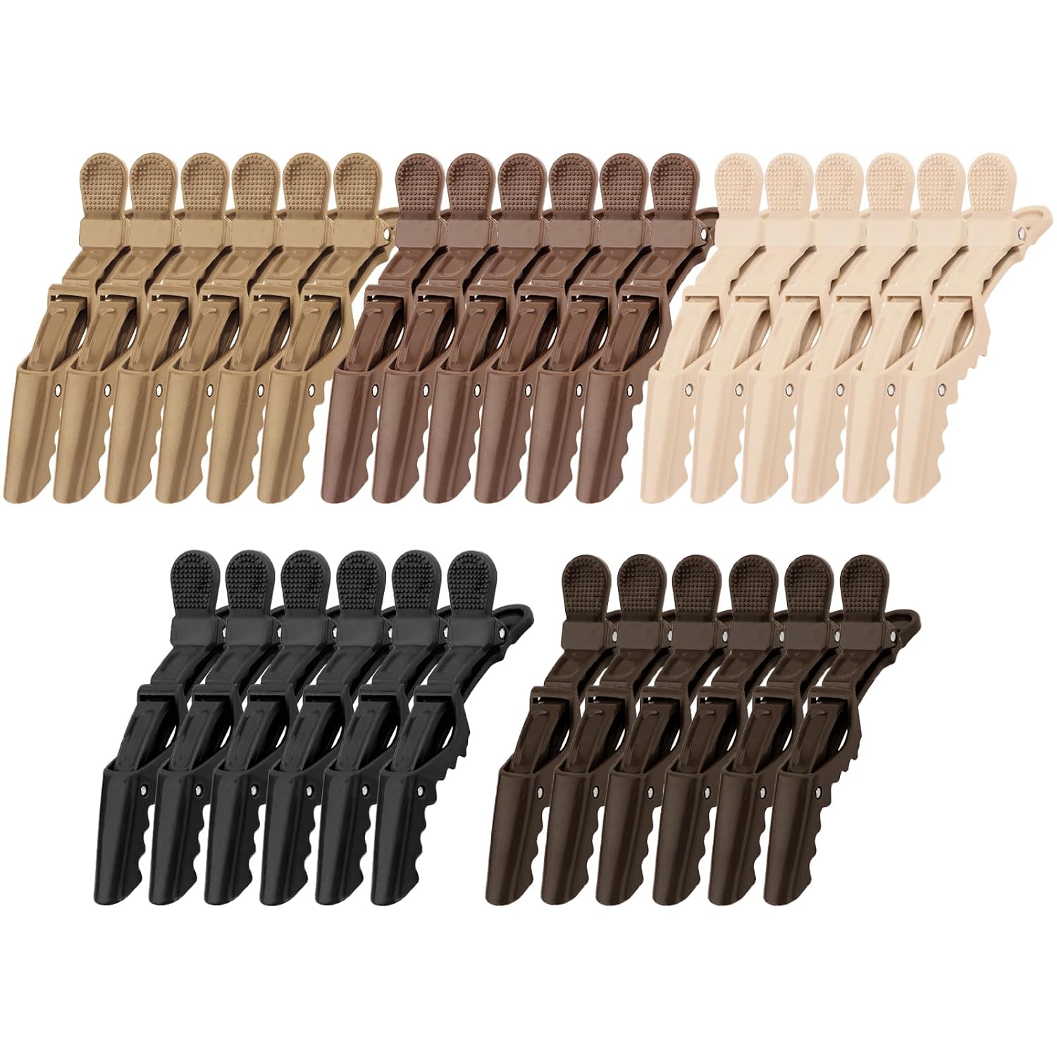 30 Pack Alligator Hair Clips for Styling, Sectioning Crocodile hair Clips Professional Barber Accessories for Salon of Thick Curly Volume Hair (Neutral)