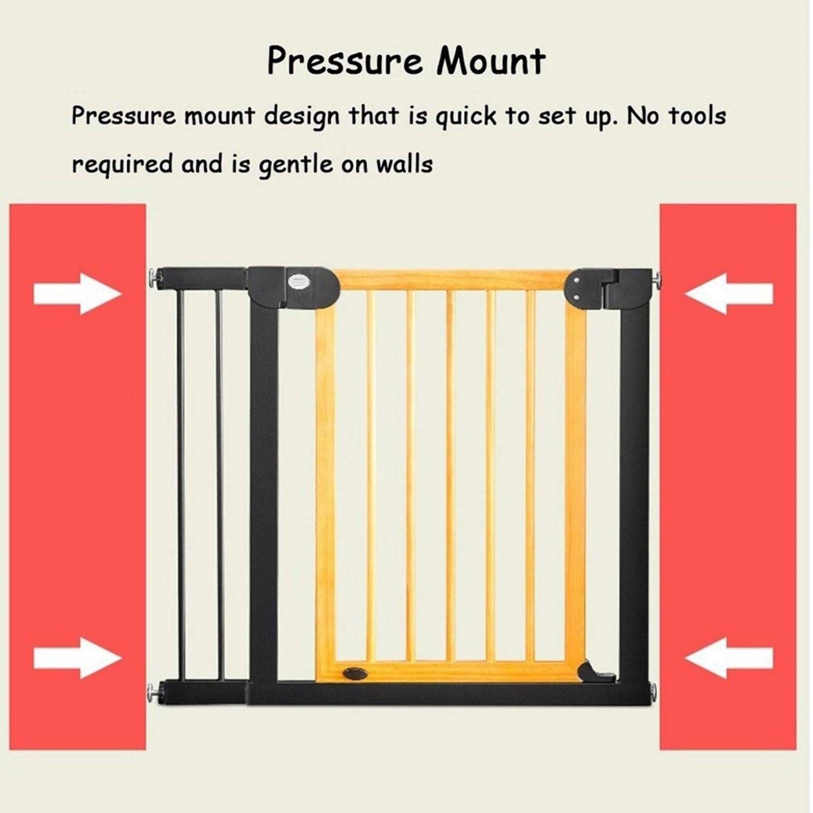 Cancello di Sicurezza Cancello per Bambini in Legno Montato a Pressione, Protezione della Parete Cancello per Cani per Animali Domestici per Interni Rete Portatile Distanza Trasparente per P
