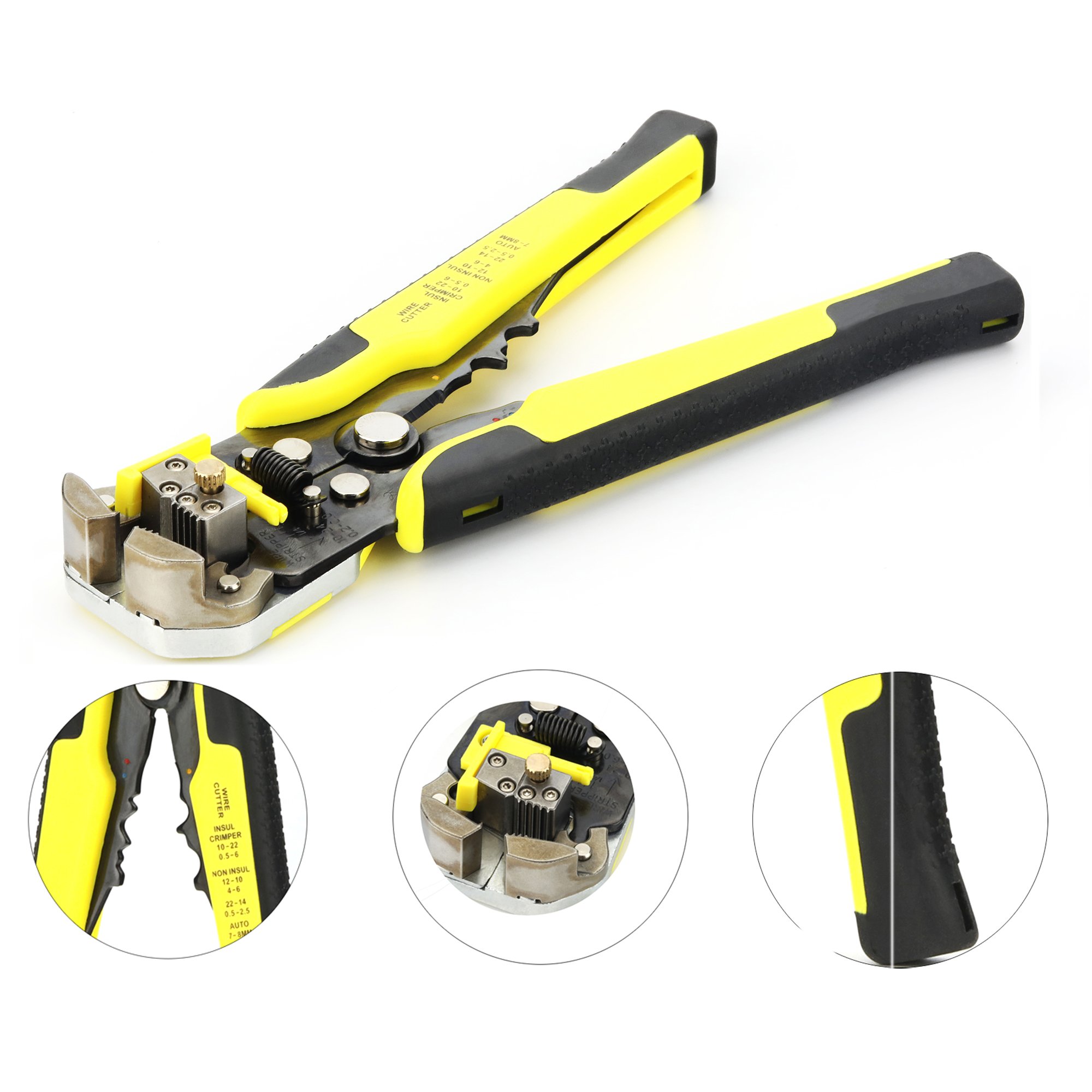 Trousse à outils Teckmond - Pince à sertir avec fonction à cliquet pour cosses de câble isolées non isolées - 0,14-6 mm²