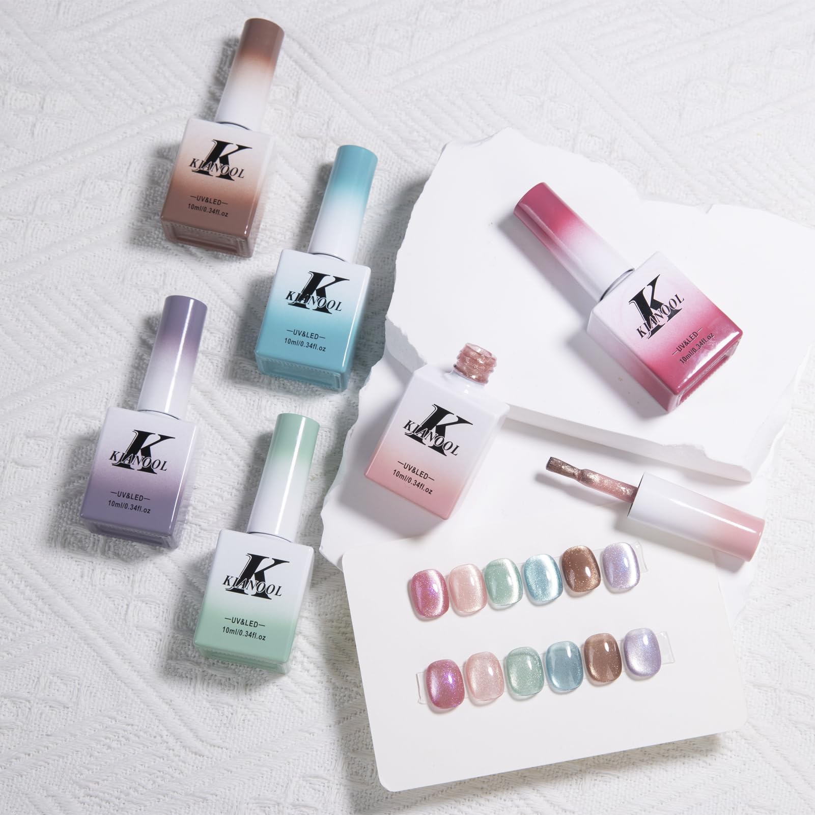Smalto Semipermanente Unghie Cat Eye Gel Polish, 6 Colori Cat Eye Smalti Semipermanenti per Unghie con Magnete, 10ML Set Smalto Semipermanente Soak-Off UV/LED per DIY Nail Art Manicure Regalo a Casa