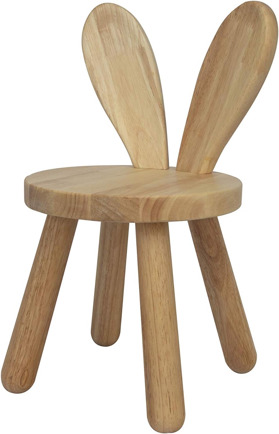 Wooden Toddler Chair, Naturally Finished Solid Hardwood,Kids Stool Chair, Handmade, for Playroom, Nursery, Preschool, Bedroom, Kindergarten Eating, Reading, Playing, Boys Girls Age 2+ (1, Bunny Ear)