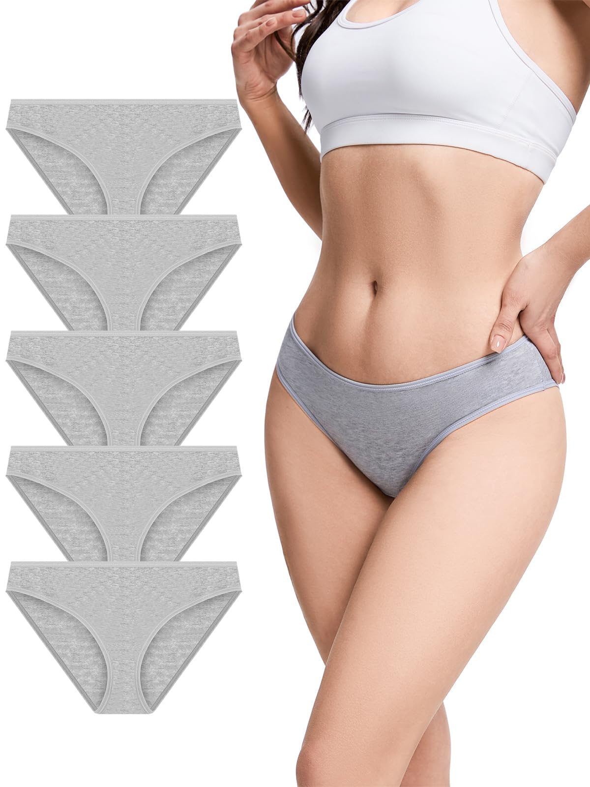 Alleen Unterhosen Damen, Mittlere Taille Baumwolle Slips Damen Atmungsaktiv Pantys Hipster Bequeme Unterwäsche Frauen Mehrpack