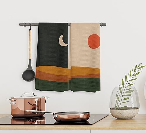 Miniatura 12 de You are My Sunshine - Juego de 2 toallas de cocina y paños de cocina y paños de cocina bohemios absorbentes, toallas de mano para baño y cocina