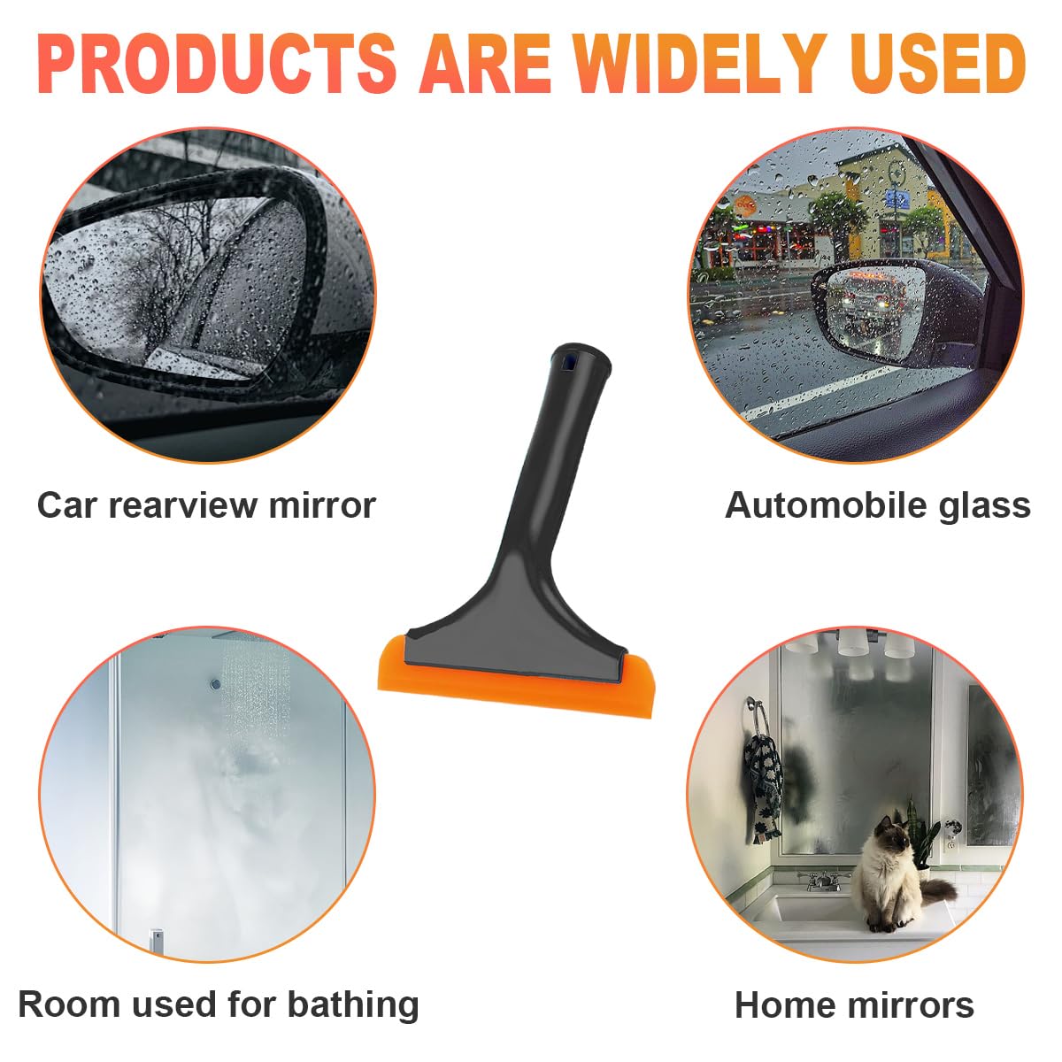 Small Silicone Window Squeegee 5 9 Inch Car Windshield Water Blade Squeegee with Non-Slip Handle All-Purpose Cleaning Squeegee — view 5