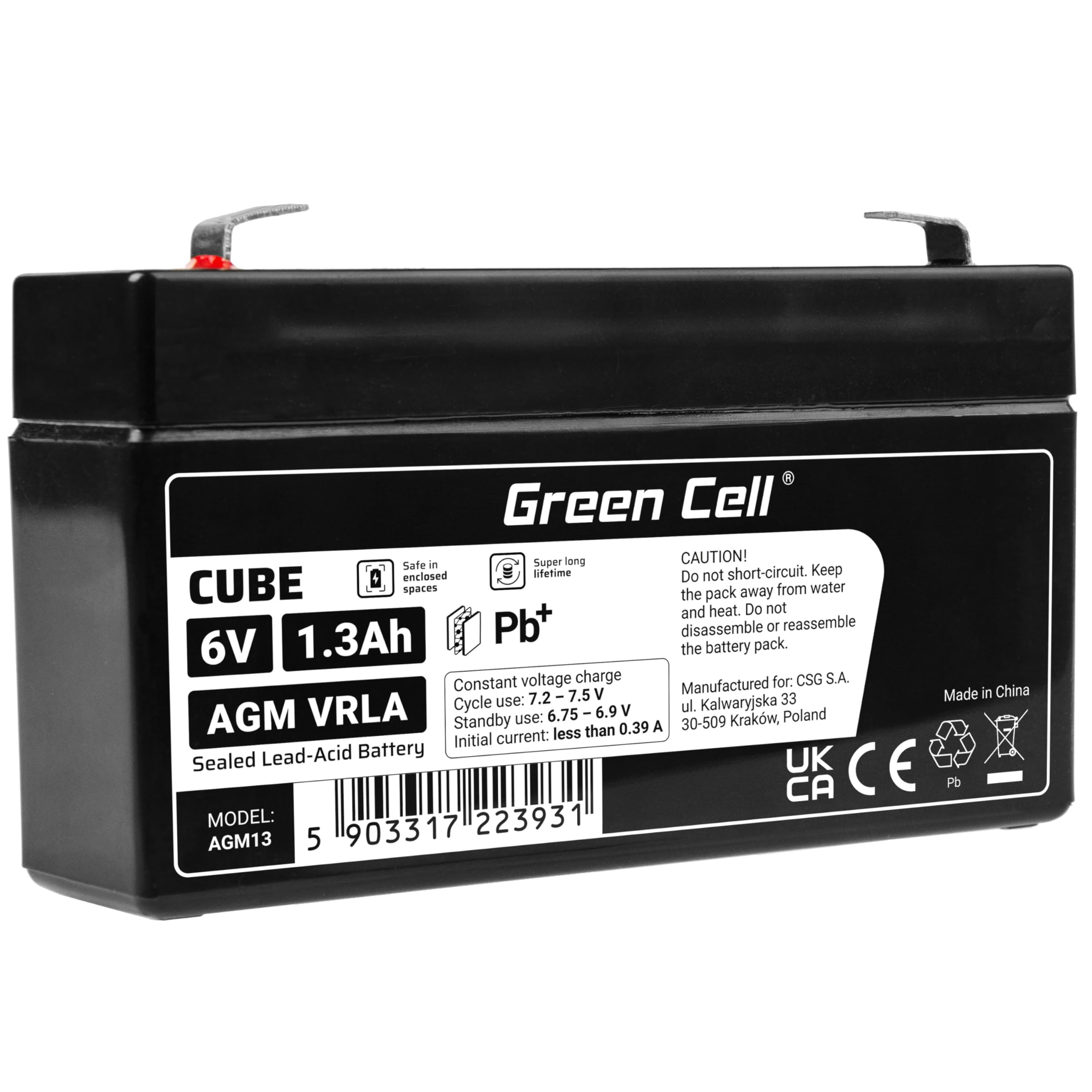 Batteria 7.2ah Green Cell Batteria AGM 12V 7.2Ah Green Cell - Per UPS, Allarmi, Impianti Solari Alimentatore Emergenza Ciclico - 4