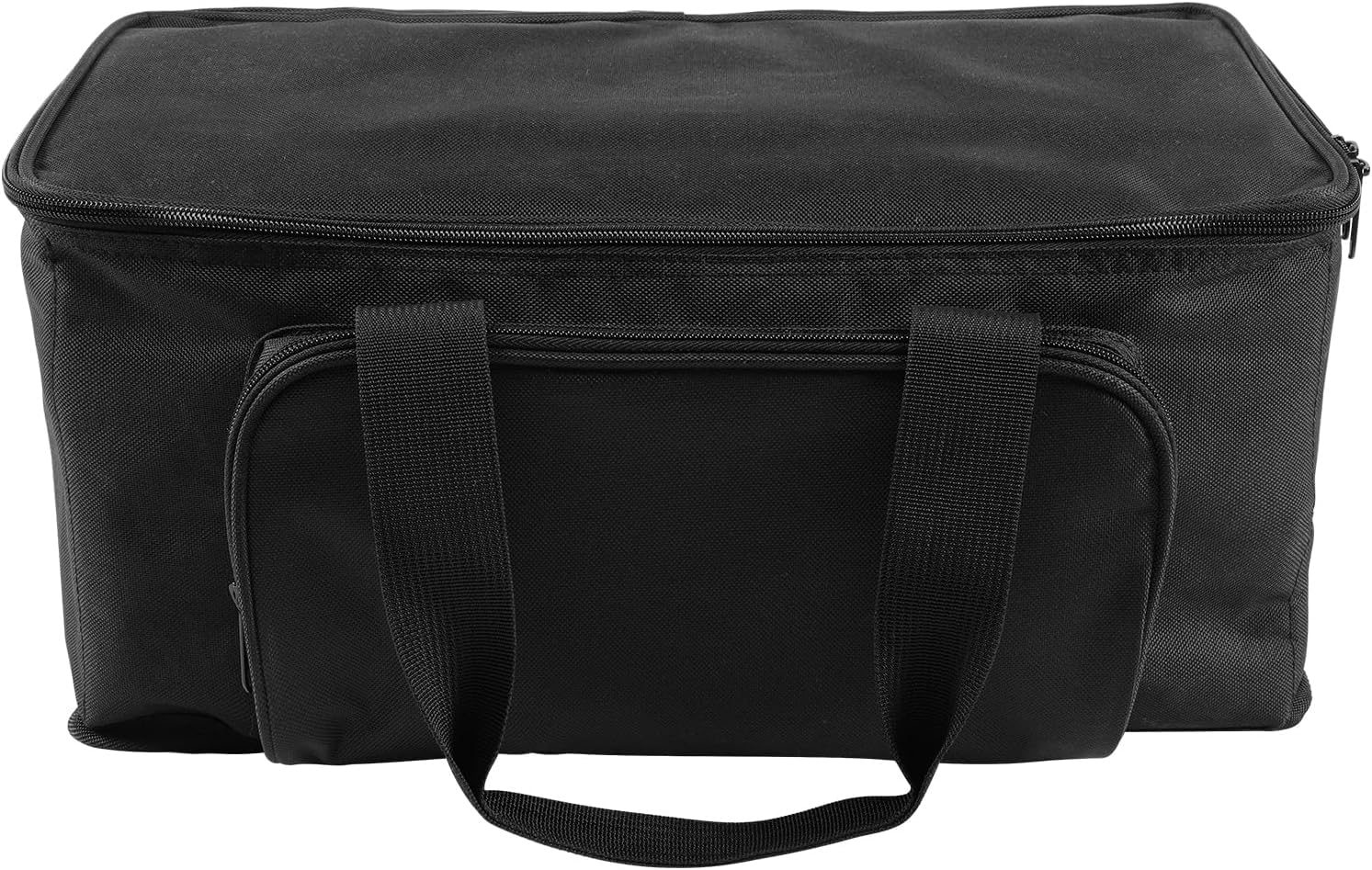 HOLDLAMP Borsa con 4 scomparti e 2 tasche, borsa nera impermeabile in PVC con doppia cerniera, fondo antiscivolo, borsa per il trasporto DJ Par