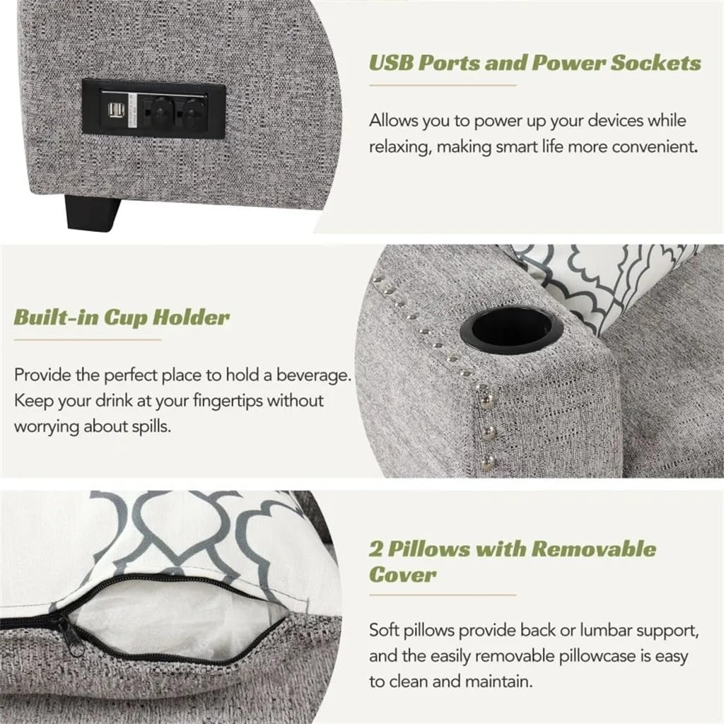 83.8" L-Shaped Sofa,Reversible Sectional Pull-Out Bed,Corner Couch with Storage Chaise, Port