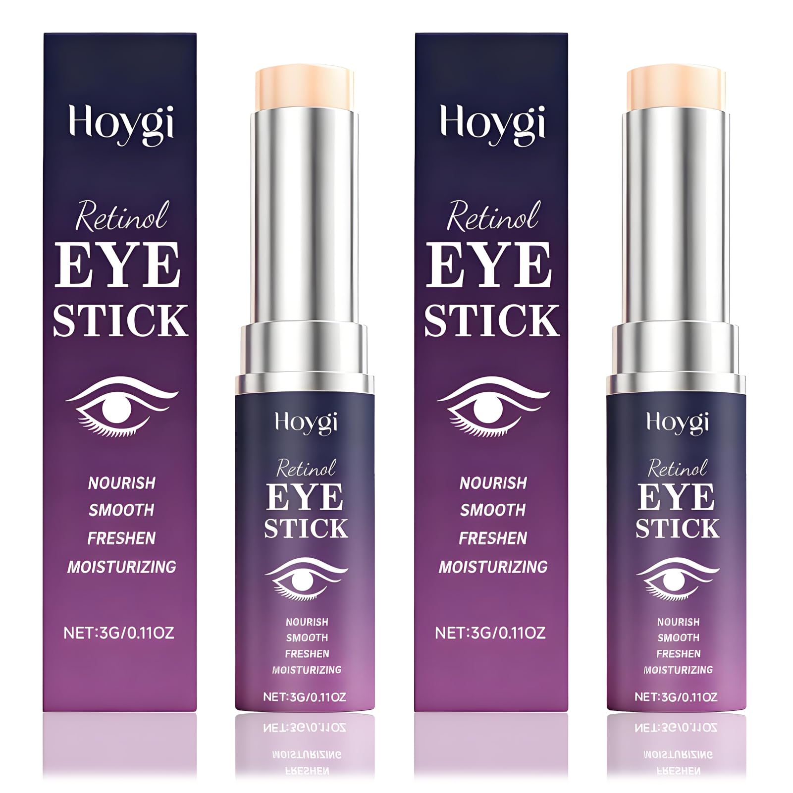 2 Pezzi Retinolo Stick per Occhi, Anti Aging Retinolo Eye Cream, Hydrating Eye Stick, Riduzione Delle Cricche Scure E Delle Borse, Adatto a Tutti i Tipi di Pelle