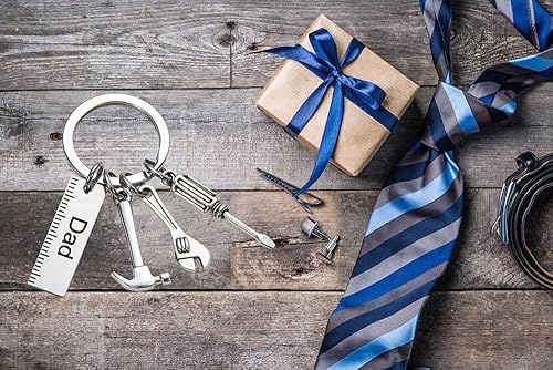 Miniatura 9 de Llavero Pop con regla, llave de martillo y destornillador, regalos para papá, Día del Padre, regalos de cumpleaños de hija e hijo