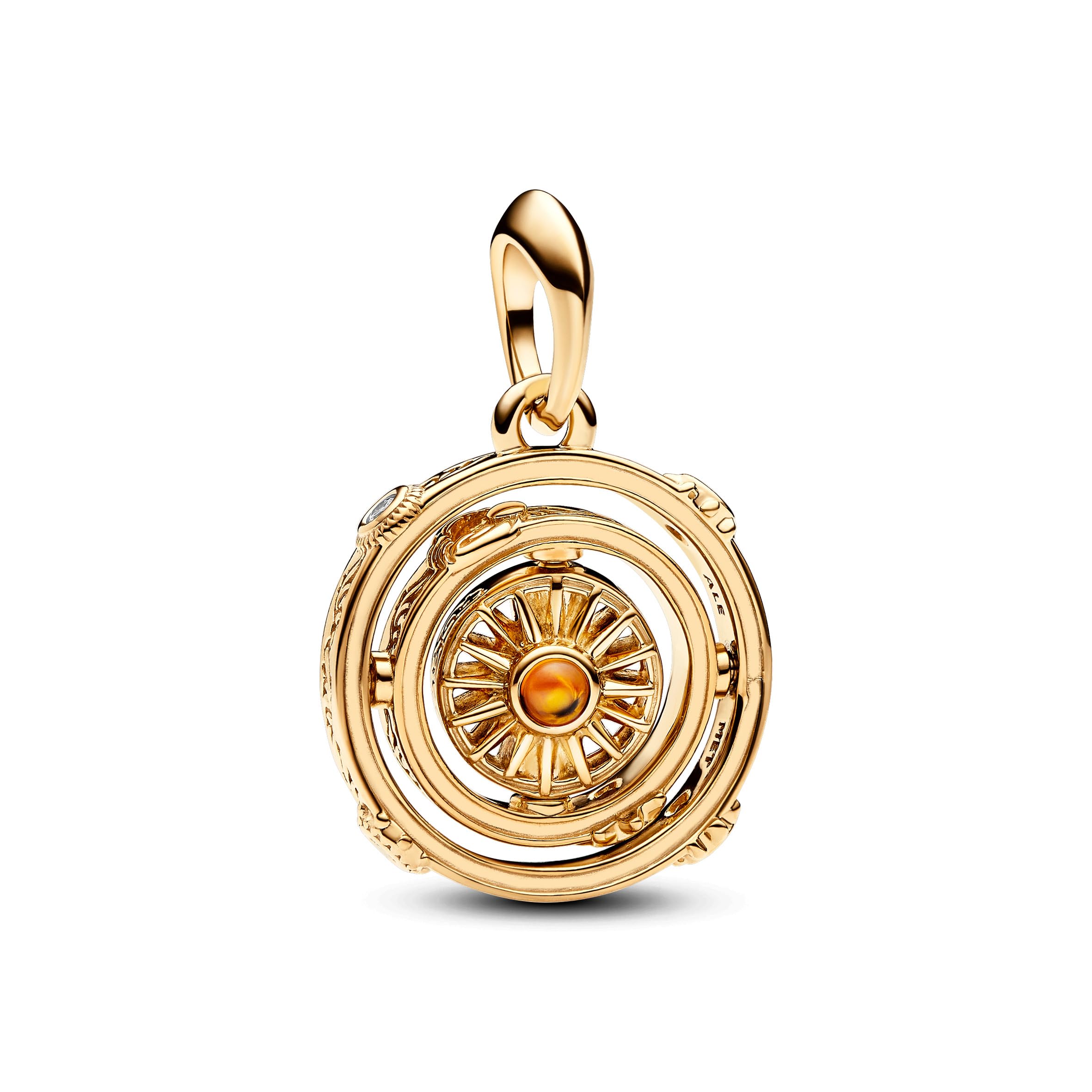 PANDORA X Game of Thrones Drehendes Astrolabe Charm-Anhänger aus Sterling Silber mit 14 Karat vergoldete Metalllegierung, Kompatibel Moments Armbändern, 762971C01