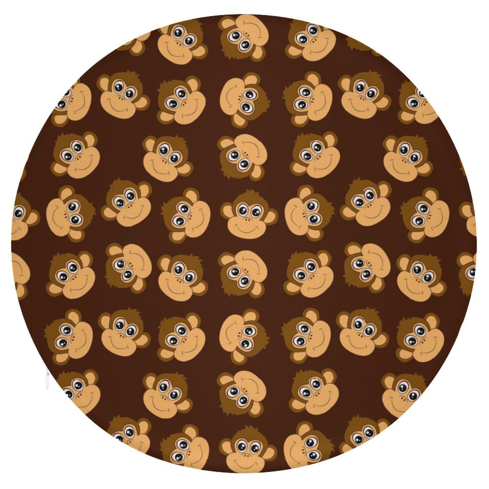 Czzyh Funny Cartoon Monkey Comfortable And Soft Seat Cushions, 39Cm Diameter Round Seat Pads, Chair Cushions For Living Room, Office, Car