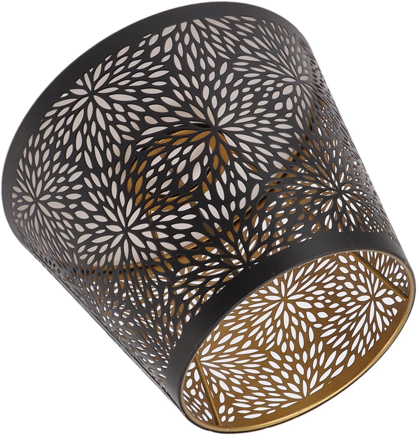 Metal Lamp Hollow Out, Solid Iron Lamp Light Cover Decorative Lampshade Cover E26 E27 Forest Tree Hollow Out Cover with Inner Gold Pattern for Table Lamp