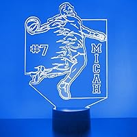 Vista 14 de Lámpara de noche personalizada con letrero LED de portero de hockey con control remoto, pantalla iluminada con nombre o imagen personalizada