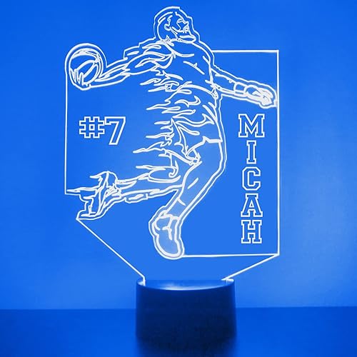 Miniatura 14 de Lámpara de noche personalizada con letrero LED de portero de hockey con control remoto, pantalla iluminada con nombre o imagen personalizada