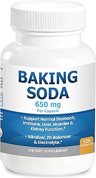 Natural Baking Soda Capsules - 650mg Baking Soda Tablets for Kidney & Stomach Acid - Sodium Bicarbonate Pills, Bicarbonate of Soda, Bicarbonato de Sodio para Tomar, Sodium Bicarbonate 650 mg Tablets