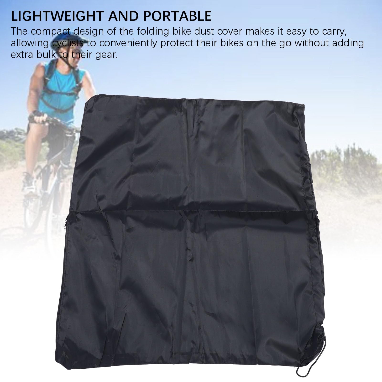 Cffuvros Bike Cover for Outdoor Electric Bikes, Heavy Duty Nylon bike Rain Cover, Foldable Dust Tight Tarp for Motorcycle, Folding Bike Universal Fit