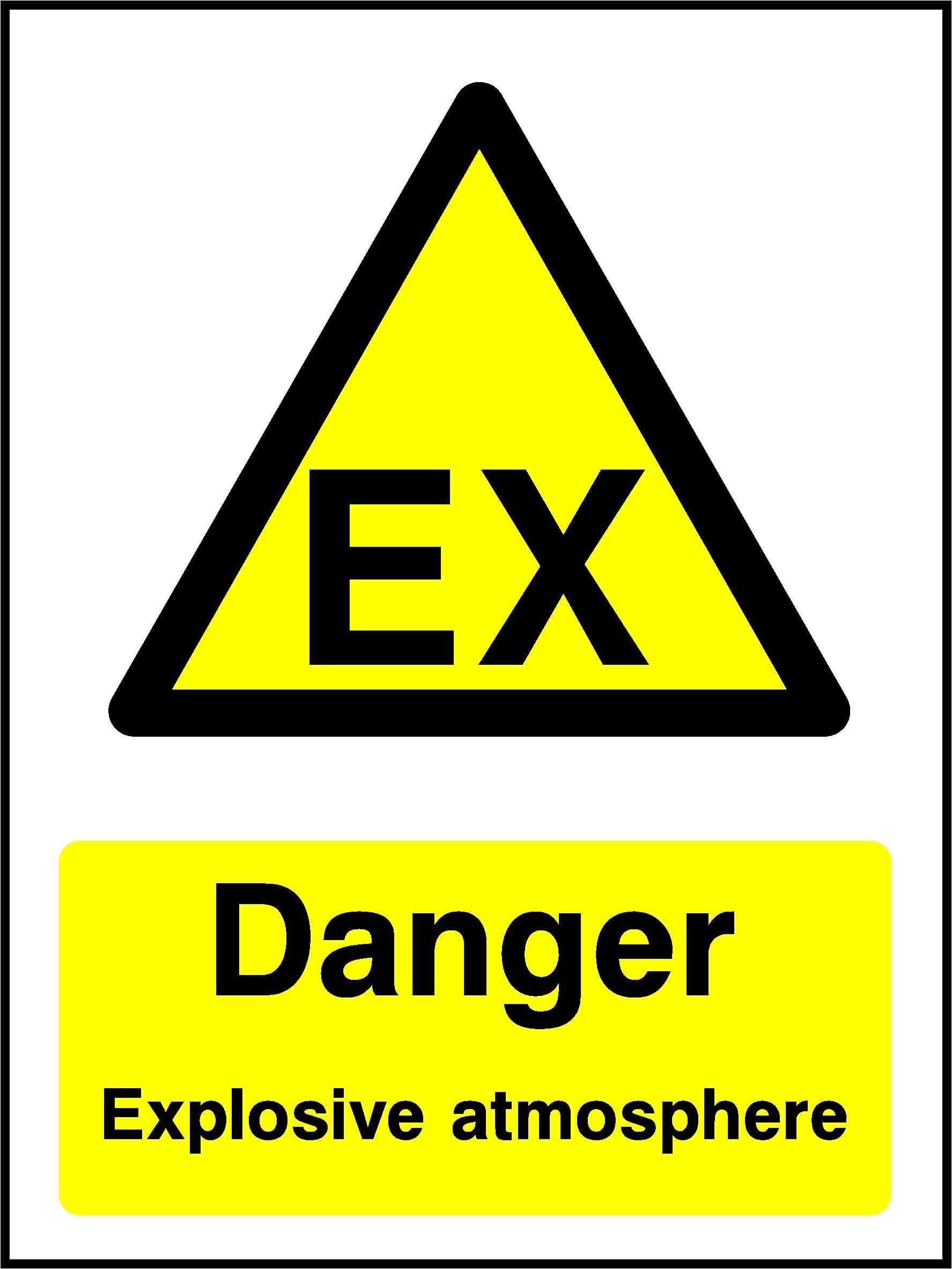 PROFILESIGNS.CO Danger Explosive Atmosphere Sign - BS EN ISO 7010:2020 - Self-Adhesive Vinyl, Rigid PVC, Aluminium - 200x150mm, 300x200mm, 400x300mm, 600x400mm