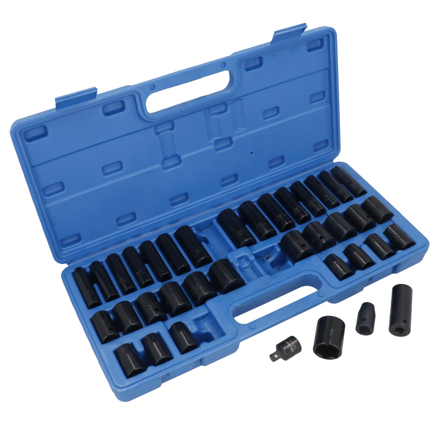 Metric and Imperial Shallow and Deep Impact Sockets 3/8" and 1/2" Drive 37pc
