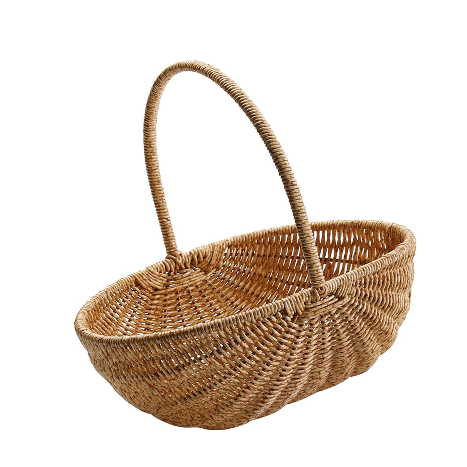 Cesta Multiusos De Ratán Para Frutas Y Picnic