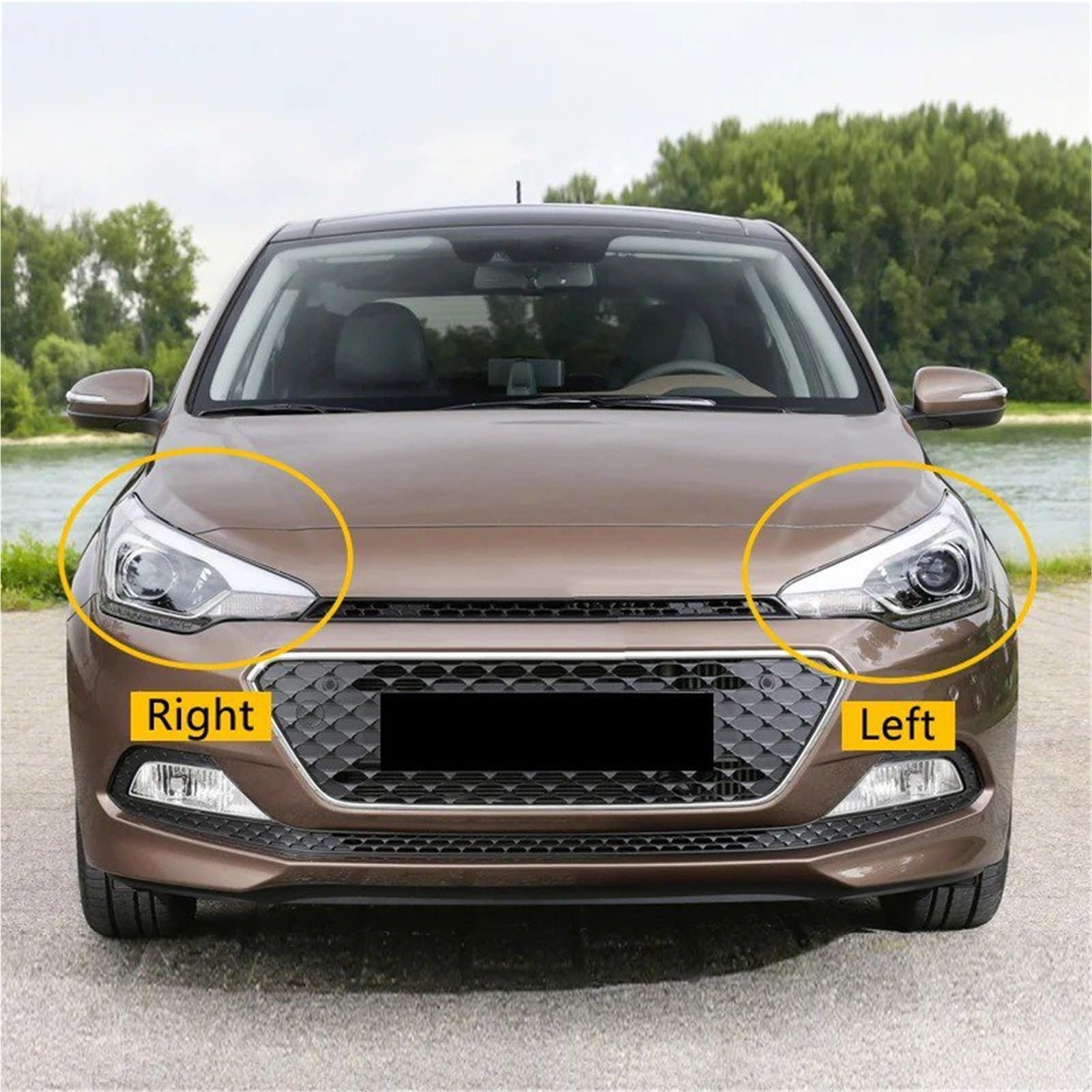 Copriobiettivo Faro Anteriore Auto Per Hyundai Per I20 2015-2018 Faro Lampada Faro Maschera Faro Anteriore Auto Copri Paralume Tappi Custodia Trasparente(Right)