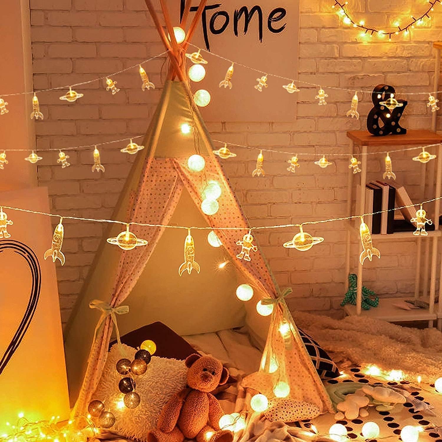 Catena Luminosa A LED Per Cameretta 1,5m – Tema Spazio Con Astronauta (10 LED, Impermeabile, Timer) - 3