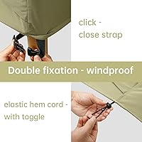 Vista 7 de Funda rectangular para mesa de patio, funda para muebles de exterior, funda para mesa de patio y silla, resistente al agua, funda para mesa