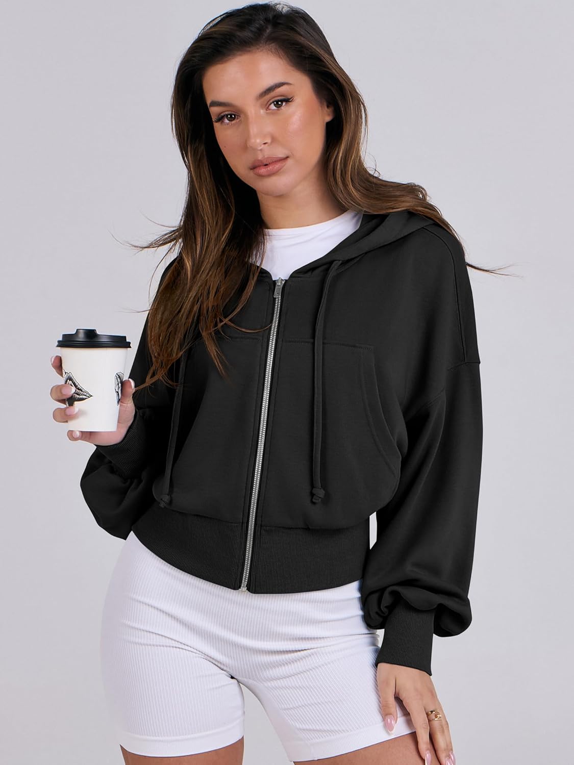 ANRABESS Womens Zip Up Hoodies Cropped Sweatshirts Casual Comfy Cute Zip Jackets Fashion Trendy Fall Outfits 2026 Y2K Clothes - Image 9