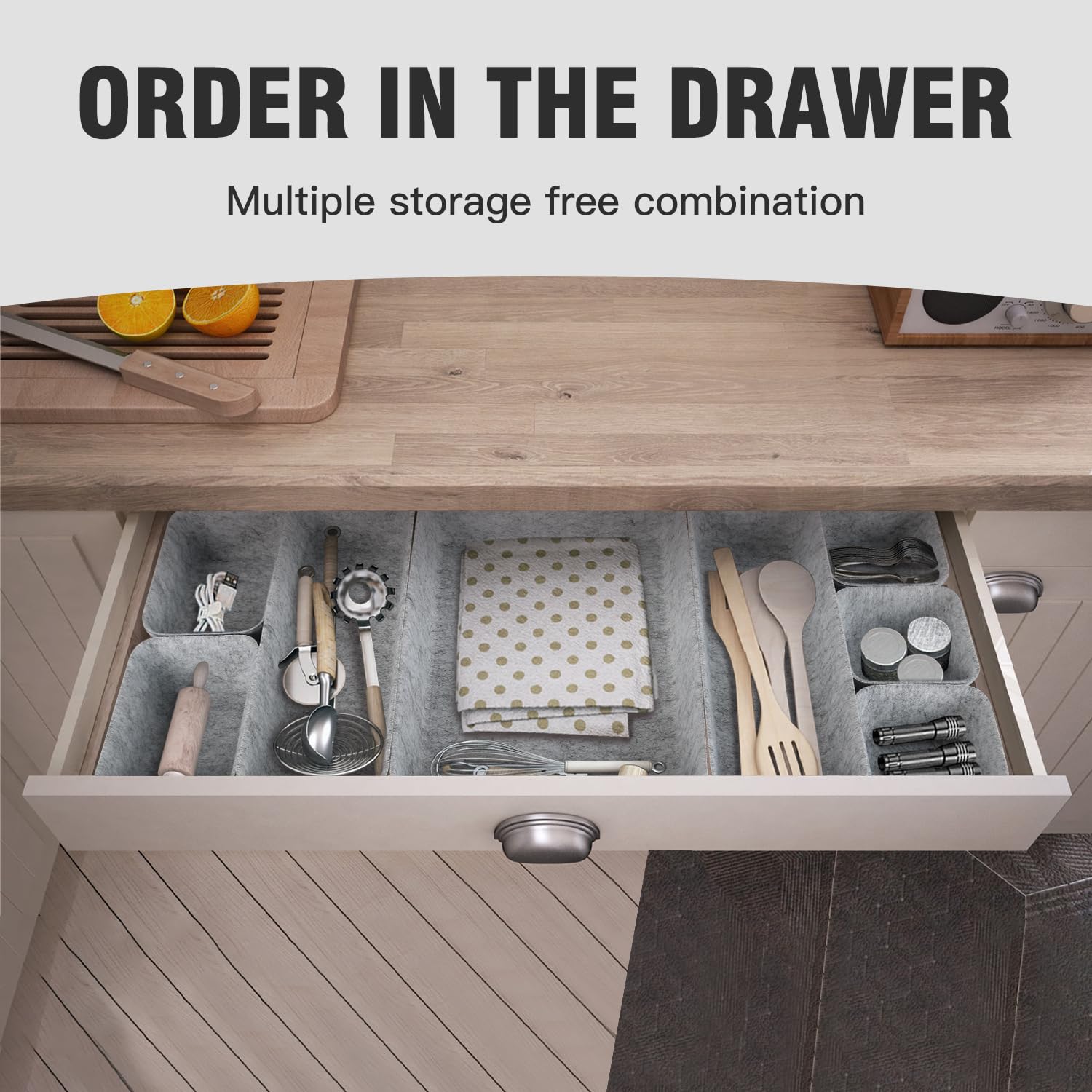 Bangbobi Organisateur De Tiroirs En Feutre, Set De 7 Pièces