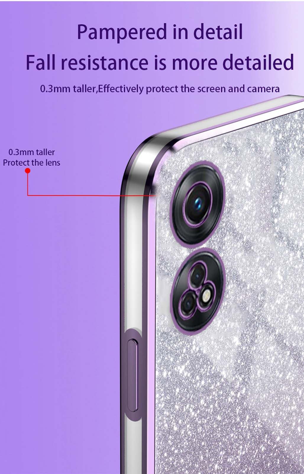 HAOYE Cover per Oppo Reno8T 4G (Reno 8T), Elegante Brillantini Modello